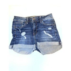 Wax Booty Shorty Jean Shorts Women Small 26X2 Distressed Cuffed Denim